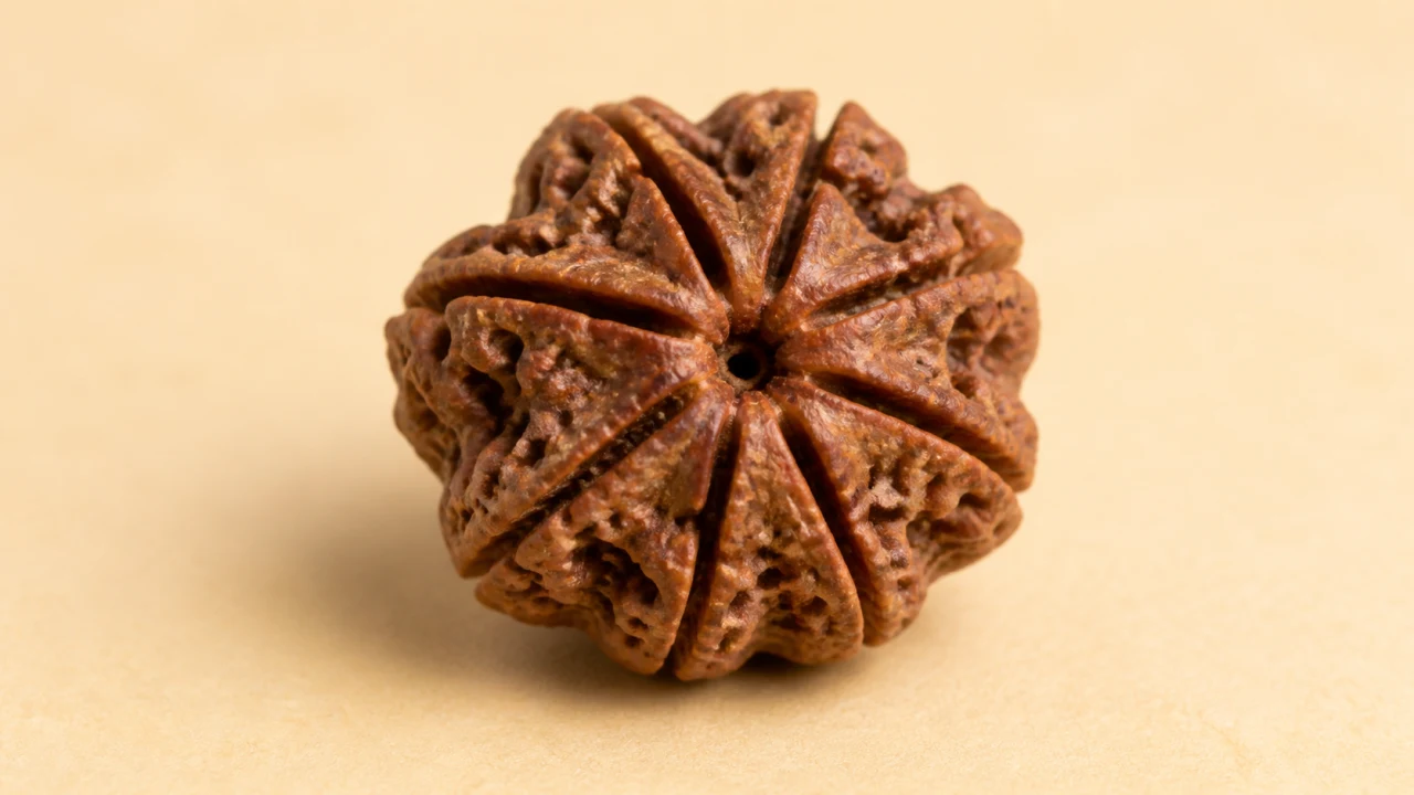 Symbolic AI-generated catalogue illustration of 10 Mukhi Rudraksha