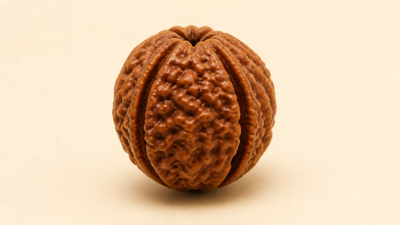 Symbolic AI-generated catalogue illustration of 3 Mukhi Rudraksha