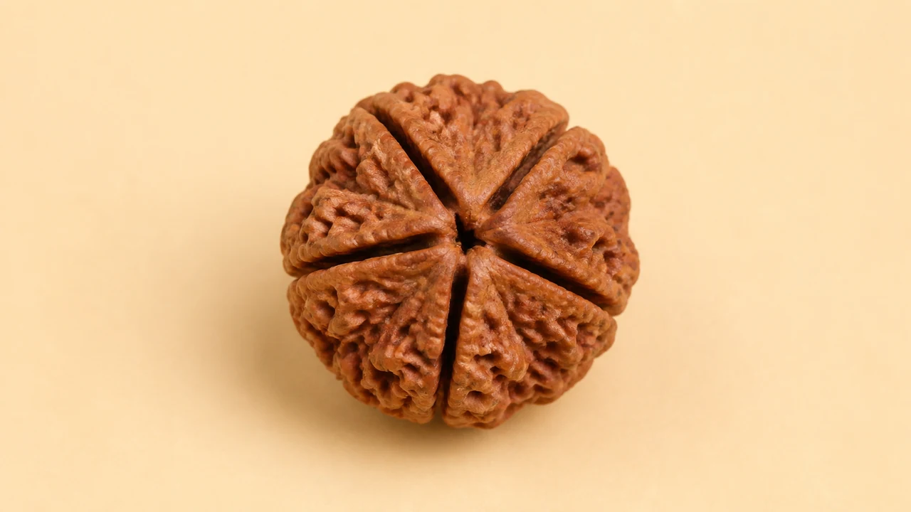 Symbolic AI-generated catalogue illustration of 6 Mukhi Rudraksha