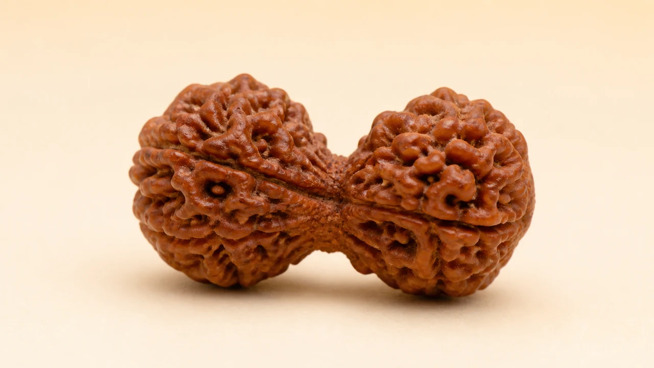 Symbolic AI-generated catalogue illustration of Gauri Shankar Rudraksha