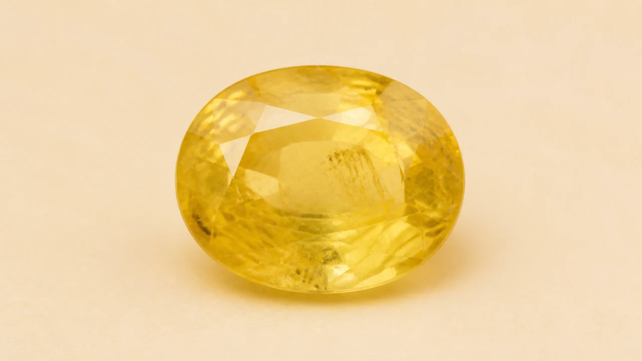 Symbolic review image of Yellow Sapphire (Pukhraj)